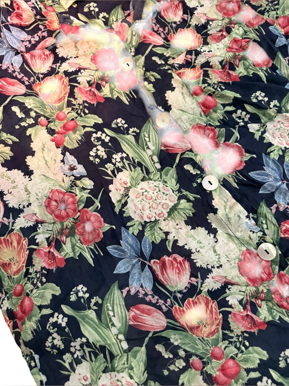 Anthropologie Papinelle Cropped Pajamas Pjs Floral Strawberry 100% Cotton π - Picture 7 of 10